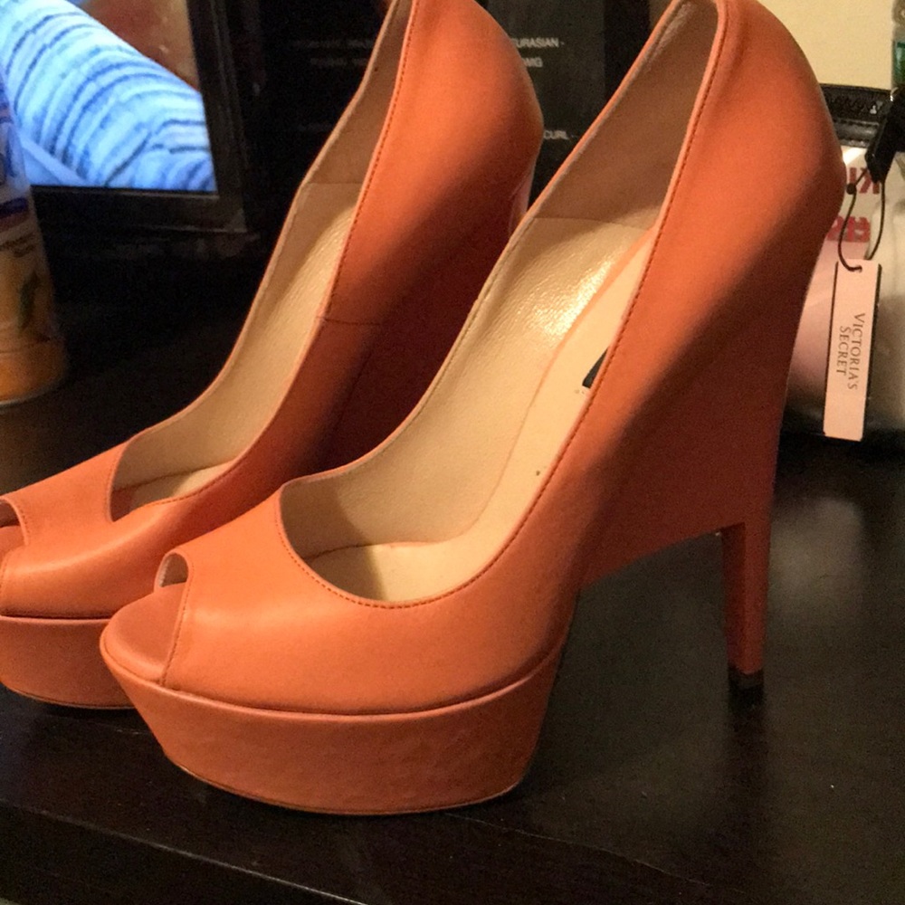 Ruthie Davis peach platform